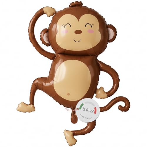 balloa Globo de aluminio XXL, mono, globo de helio, diseño de animales, globo de safari, decoración para fiestas, regalo de cumpleaños infantiles, figura de animales para fiestas temáticas, fiestas