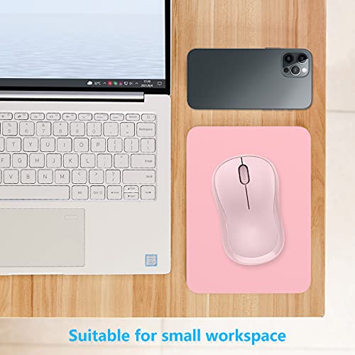 Dapesuom Mouse Pad, Small Mouse Pad 6 X 8 Inch With Non-Slip Rubber Base, Waterproof Mouse Mat, Mini Mouse Pad For Women Kids Men Wireless Mouse Laptops Keyboard Tray Home Office Travel, Pink #TOP3