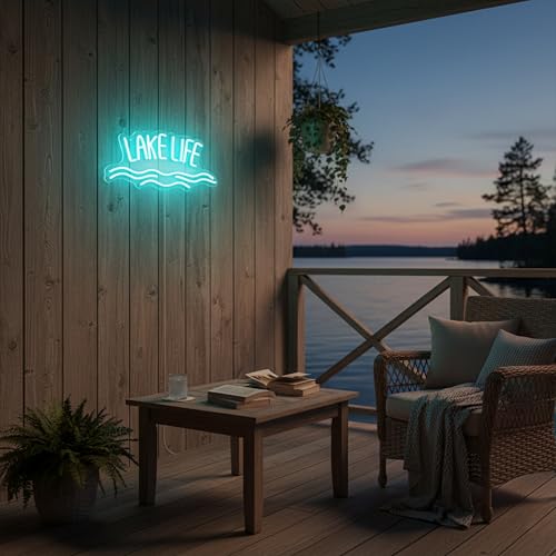 Lumière ondulée bleu aqua avec cette enseigne LED USB réglable