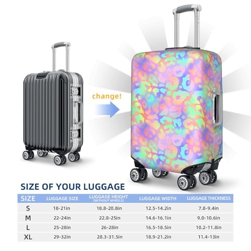 Luggage Cover Protector - Trendy Leopard Rainbow Bright Print Suitcase Covers for Luggage Fit 25-28 Inch Suitcase2