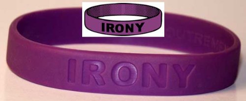 Irony Wristband Rubber Bracelet ADULT size Purple