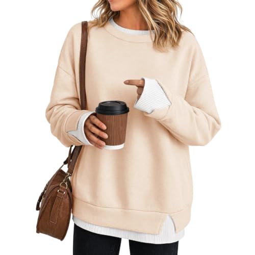 Mock Neck Sweatshirts for Women Cute Long Sleeve Oversized Sweatshirt