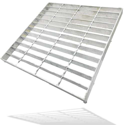 Image of Galvanized Steel Drain Grate, Driveway Channel Cover 16x16 in
