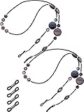 Größe der Brillenschnur: Jeder Brillenhalter ist 70 cm lang und lang genug, um die Brille am Hals zu tragen, was praktisch und hilfreich ist
