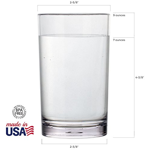 Us Acrylic Classic 9 Ounce Premium Quality Plastic Juice Tumblers In Clear | Set Of 6 Drinking Cups | Reusable, Bpa-Free, Made In The Usa, Top-Rack Dishwasher Safe #TOP4