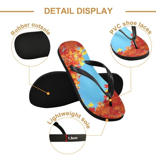 STAYTOP Heart Shaped Autumn Leaves Flip Flops Sandals of Men's & Women's,Sandals Beach Slippers Shower Slides2