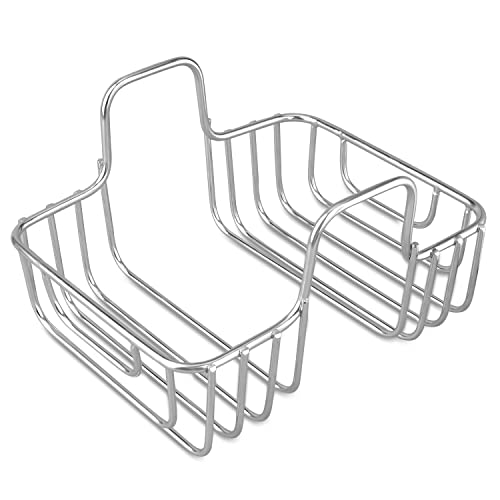 GUWINA Schwammhalter Küche,304 Edelstahl Spülbecken Organizer Mehrzweck Spüle Organizer Schwammhalter Korb für Ordnungshelfer küchenutensilienhalter Cover