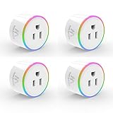 3Stone Smart Plug Mini, No Hub Required, Wi-Fi, Compatible with Amazon Alexa, Control your Devices from Anywhere (4 Pack)