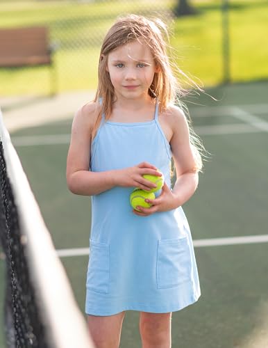 Arshiner Girls Dress with Shorts Casual Summer Spaghetti Straps One Piece Romper Dresses with Pockets for Kid 5-15 Y2