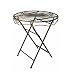 Produktbild Gartentisch Klassiker Ornament D = ca. 70 cm H = ca. 74 cm Metall Rund Braun zusammen klappbar