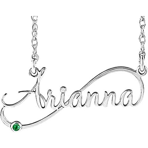 RMREWY Personalized Name Necklace 925 Sterling Silver Infinity Necklace with Synthetic Birthstone Pendant Made Any Name Custom Jewelry Gift for Women Mom Cover
