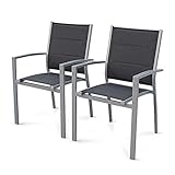 Número de plazas : 2 sillas Alice\'s Garden - Sillon Chicago, Gris Antracita, 2 plazas, Aluminio, Sillon Chicago