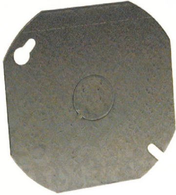 Raco 724 Octagon Cover, Flat, Steel.5-In. Knockout, 4-In. Blank - Quantity 100