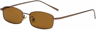 Klassische Rechteckige Sonnenbrille Retro Schlanke Metallrahmen Gläser Vintage Rechteck Candy Farbe Sonnenbrille