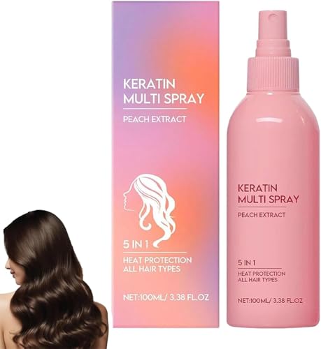 5-in-1 Keratin Hair Care Spray, Instant Hydrating & Moisturizing Leave In Conditioner Spray, Keratin Smoothing Care, Smooth & Nourishing for All Hair Types (1 Pcs)