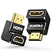 UGREEN 2 Pack HDMI Adapter Right Angle 90 Degree Gold Plated HDMI Male to Female Connector Supports 3D 4K HDMI Extender for TV Stick Roku Stick Chromecast Xbox PS4 PS3 Nintendo Switch
