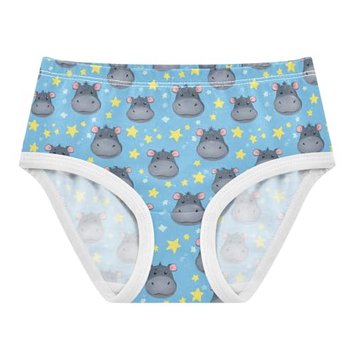 Girls' Underwear Cute Hippos Cotton Stretch Comfort Toddler Panties