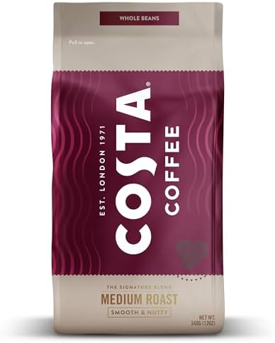 Costa Coffee Whole Bean Coffee, Signature Blend Medium Roast, 12 oz each, Rainforest Alliance Certified