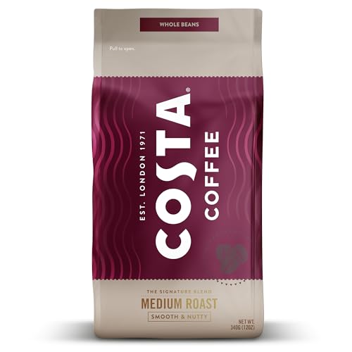 Costa Coffee Whole Bean Coffee, Signature Blend Medium Roast, 12oz each, Rainforest Alliance Certified