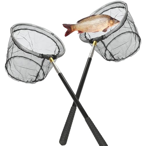 Roysmart 2 Stück Schmetterlingsnetz Fischerkescher Kescher Angeln Teleskopierbar Fischkescher Fischernetz Ausziehbar von 40.5cm bis 151.5cm für Garten Pool Outdoor Gartenaktivitäten