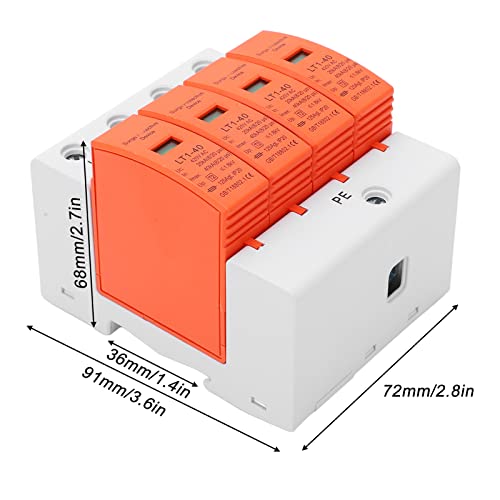 PV Überspannungsschutz AC 420V 20-40KA 4P Hutschiene Blitzschutz Spannungsschutz Ableiterschutz T2 Überspannungsableiter für Photovoltaik Solar und Stromversorgung