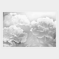 SIGNWIN Framed Canvas Wall Art Black and White Flower Canvas Prints Home Artwork Decoration for Living Room,Bedroom - 16