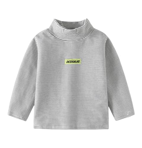 Toddler Boys/Girls Long Sleeve Striped T Shirt Sweatshirt Half High Collar Fall Winter Pullover Top 2024
