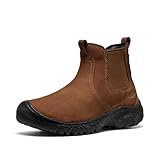 KEEN Women's Greta 2 Chelsea Pull On Durable Comfortable Insulated Waterproof Snow Boots, Bison/Black, 8.5