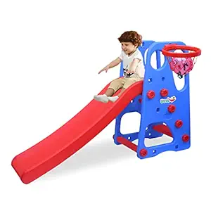 HerHome Slide for Kids - Playgro NEW SUPER SENIOR Garden Slider with Two Slope Options and Basket ball Slider -For Boys and Girls Perfect Slides / Toys for Home, Indoor or Outdoor (New Super Senior Slide With Basker Ball)