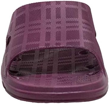 Ad Tec Women’s PVC Slide Sandal, Shower Slipper with Drainage Holes, Comfortable Slides Sandal Non-Slip & Quick Dry, Casual Indoor/Outdoor Slippers Sandal, Purple, 10 | Image 1