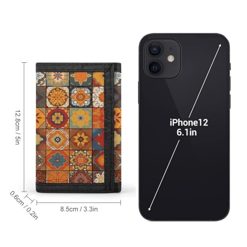 Group of Moroccan Geometric Trifold Wallet for Men - Money Clip Slim Wallets with Multiple Card Slots Minimalist Small Front Pocket Wallet for Everyday Carry2