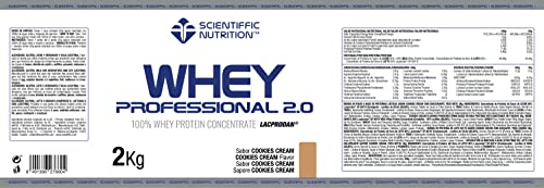 Scientiffic-Nutrition-Whey-Professional-20-Proteinas-Whey-en-Polvo-100-Pura-para-Aumentar-la-Masa-Muscular-con-Enzimas-Digestivas-y-Lactasa-2kg-Sabor-Cookies
