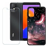 Cover Compatibile per TCL 403 con 2 Pellicola Vetro Temperato, Morbido Silicone ed Antiurto Protettivo Bumper TPU Gel Smartphone Custodia Case - Trasparente