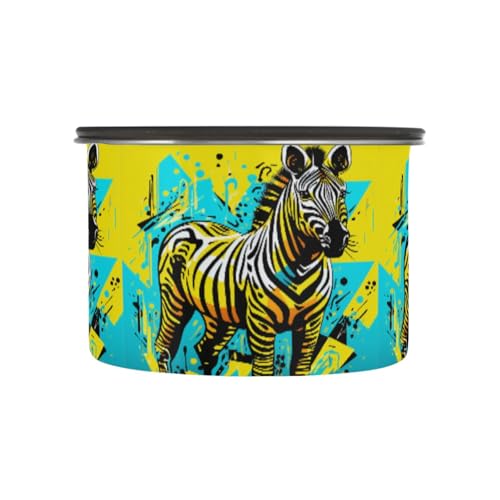 Linnyio Cool Doodle Art Zebras Coffee Storage Containers Jar Food Canisters Set for Kitchen Counter Pantry,Ideal for Sugar Flour Tea Candy Oats