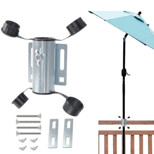 Supporto per Ombrellone, Attacco per Ombrellone Regolabile, Morsetto da Giardino per Ombrelloni, Porta Ombrellone da Ringhiera, Regolabile Ombrellone da Balcone Ringhiera per Balconi e Terrazze