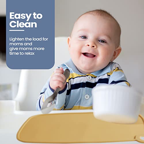 Potchen 6 Packs Silicone Placemat For Baby Toddler Non Slip Kids Placemat Reusable Baby Food Table Mat Portable Kids Placemats For Dining Table Kids Restaurant Placemat #TOP4