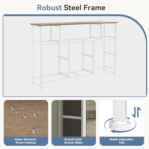 DUMOS LED TV Stand Dresser with Charging Station, Entertainment Center by DUMOS - Used condition - Image 5