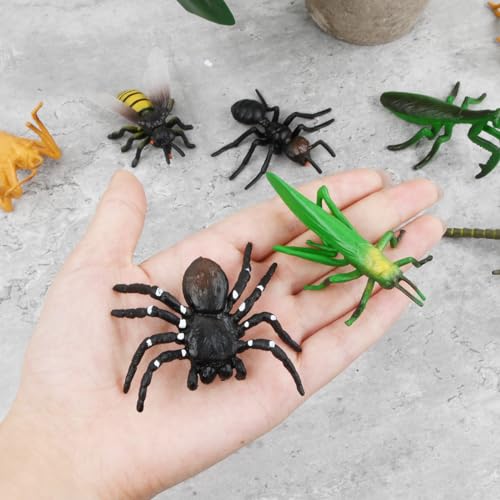 Litinliv 12 Stück Große Kunststoff Realistische Insekten, Realistische Insekt Spielzeug Figuren, Kunststoff Käfer Figuren Set, Marienkäfer Biene Schmetterling, Insekt Party Favors, Insekten Spielzeug