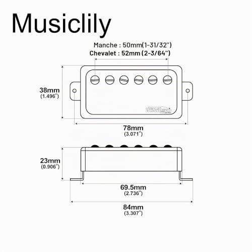 Wilkinson Série M WOCHB Céramique Micros Humbucker Pickups Set Chrome – vue 2