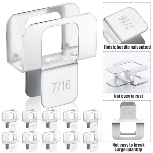 Image of Hicarer 100 Pcs Plywood H Clip for Roofing Panel Plywood, Silver, 7 /16 Inch | Sheathing Clip, Steel Box Clips, Panel Edge Sheathing Clip, Quick‑Installation, Hot‑Dipped Galvanized for Extended Life