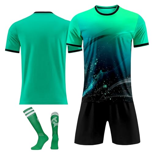 Camiseta de fútbol personalizada con número de nombre y logotipo del equipo, kit de fútbol personalizado para niños y adultos, 1-verde, Altoa única