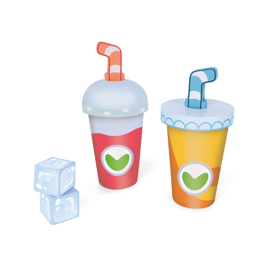 Bluey Drewniany zestaw do smoothie - blender do zabawy w udawanie i akcesoria owocowe - pomysłowa kuchnia zabawka do odgrywania ról dla dzieci w wieku od 3 lat