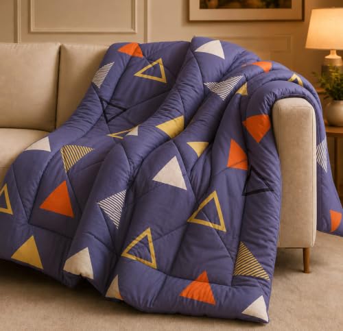 Image of HOMEKART 220 GSM Reversible Microfiber AC Comforter /Duvets for Mild Winter | All Season King Size 3 Layered Quilted Blanket for Double Bed (220 cm x 240 cm,Light Purple