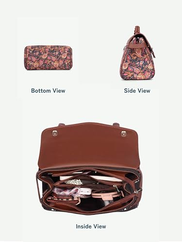 Image of ZOUK Heritage Satchel Bag - Gwalior Weaves | Jute | Vegan Leather Handcrafted With Detachable Sling Strap