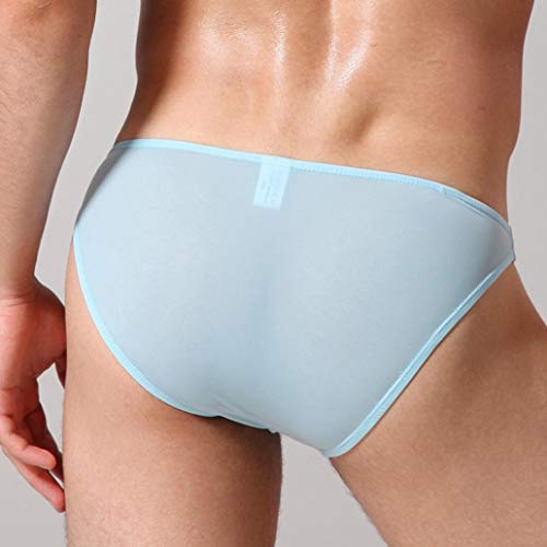 Napoo Men Underwear,See Through Boxer Briefs Hot Shorts Men's G-String Pouch Underwear Sexy Low Rise G-String Bikini Blue #TOP3