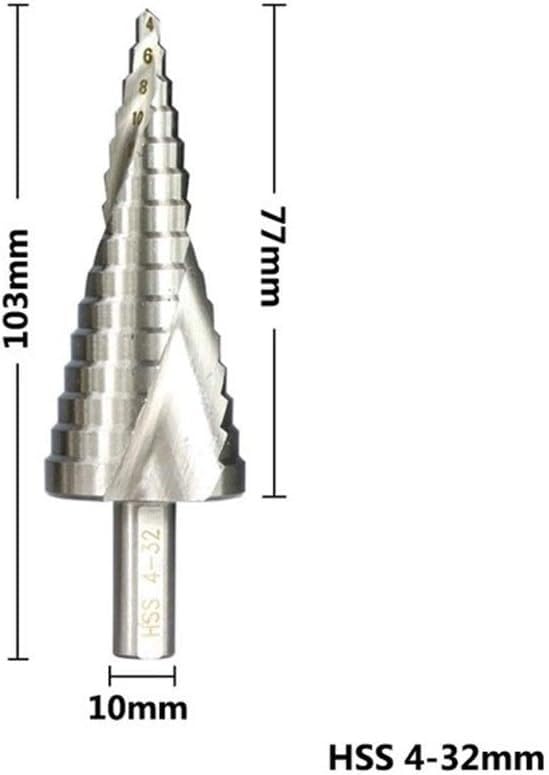 wiertło stopniowe, Wiertło stopniowane HSS Uchwyt trójkątny Spiralny rowek(1pc 4 32mm)
