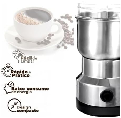 Moedor de Ervas,Triturador Eletrico Controlável, Lâmina de Aço Inoxidável, Moedor de café, Visão Cla