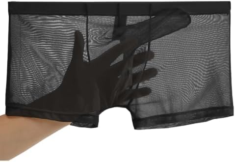 Men's See Through Mesh Trunks Underwear Seperate Elephant Nose Boxer Briefs