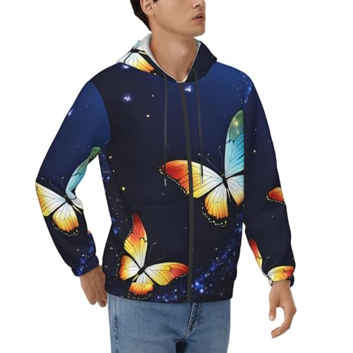 Sweat à capuche imprimé papillon zippé homme fini les vêtements ternes et inconfortables