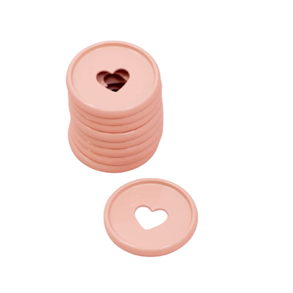 Lot De 9 Anneaux M Métal Rose Bébé Avec Cœur Découpé – 35 Mm – Craftelier Pour Agenda, Planner, Scrapbooking & Album